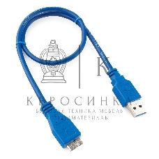 Кабель Gembird/Cablexpert USB 3.0 Pro, AM/microBM 9P, 0.5м, экран, синий