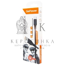 Кабель GoPower GP01T USB (m)-Type-C (m) 1.0м 2.4A ПВХ черный (1/800)