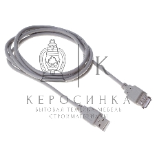 Кабель Buro BHP RET USB AF18 USB A(m) USB A(f) 1.8м серый блистер