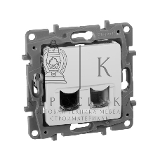 Розетка компьютерная ETIKA RJ11+RJ45 кат. 5 UTP, белый ETIKA Розетка RJ11+RJ45 кат. 5 UTP, белый