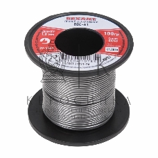 Припой катушка Rexant ПОС-61 без канифоли (1,0 мм, 100 г)