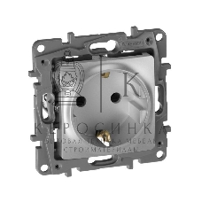 Розетка 2К+З, немецкий стандарт, винтовые зажимы, 16А, 250 В~, Etika, алюминий Розетка 2К+З, немецкий стандарт, винтовые зажимы, 16А, 250В~, Etika, алюминий