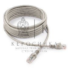 Патч-корд медный UTP Cablexpert PP10-5M cat.5, 5м, литой, многожильный, серый