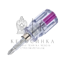 Отверткакомбинированная Rexant, прозрачная рукоятка,двухсторонний стержень 40 мм (крестовая PH 2, шлицевая SL 6 мм)