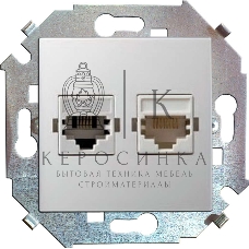 Розетка компьютерная двойная RJ45 кат.5е, Systimax 1591593-030 Simon белый
