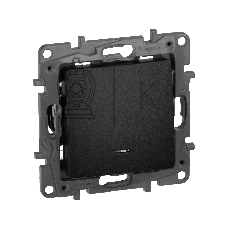 Переключатель с подсветкой, 10AX, антрацит