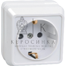 Розетка Iek ERO11-K01-16-DC РС20-3-ОБ 1местн. c з/к 16А откр.уст. ОКТАВА (белый)