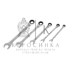 Набор ключей комбинированных трещоточных Rexant (8, 10, 13, 17, 19 мм), 5 шт., CrV, зеркальное хромирование