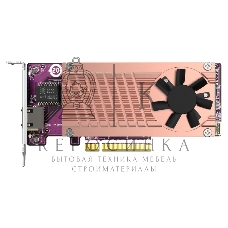 Сетевая карта QNAP QM2-2P10G1Tb Marvell AQC113C PCIe Gen3 x8, Dual M.2 2280 PCIe Gen3 x4 NVMe, LAN 1x10GbASE-T 10GbE, Low-profile bracket pre-loaded, Low-profile flat and Full-height are bundled