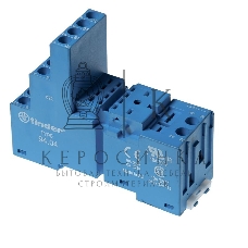 Розетка с винт. клеммами (с зажимной клетью) для реле 55.32 таймера 85.02 модули 86.00 99.02 в комплекте металлич. клипса 094.71 син. FINDER 9402SMA