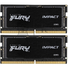 Оперативная память Kingston Fury Impact, DDR5, 32GB (2x16GB), 6400MHz, CL38, SO-DIMM, с радиатором, черный