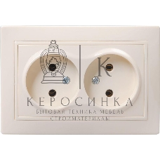 Розетка 2-м СП Кварта 10А IP20 без заземл. крем. ИЭК ERK23-K33-10-DM