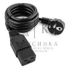 Кабель питания для UPC Gembird/Cablexpert, 1.8м, Schuko-С19, 16А, черный, с заземлением