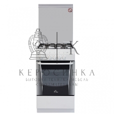 Плита газовая De Luxe 506040.05Г (КР) белый, конфорок 4 газовых, духовка 54 л, 50 см x 85 см x 60 см