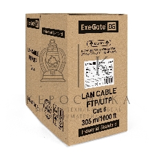 Кабель ExeGate FTP 4 пары кат.6 медь, 23AWG, экран, бухта 305м, оранжевый, LSZH