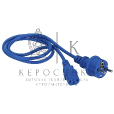 Шнур питания Lanmaster C13-Schuko прямая, 3х0.75, 220В, 10А, синий, 2 метра