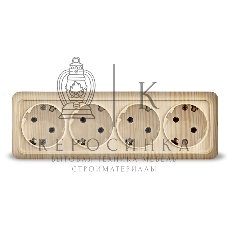 Розетка 4-м ОП Олимп с заземл. сосна UNIVersal 1175