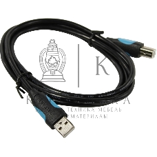 Кабель Vention USB 2.0 AM/BM - 1,5 м. черный VAS-A16-B150
