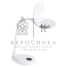 Лупа настольная 3D Rexant с подсветкой 3 LED, сенсорная регулировка яркости, EXPERT, белая