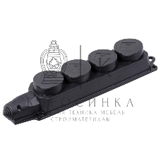Розетка (колодка) 4-м Омега РБ34-1-0м с защ. крышкой IP44 каучук ИЭК PKR64-016-2-K02