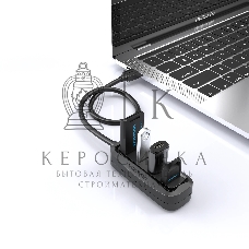 USB-концентратор Vention USB 2.0 на 4 порта черный VAS-J43-B015