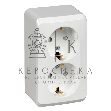 Розетка 2-м ОП Этюд 16А защ. шторки с заземл. белый SchE PA16-008B