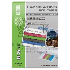 Пленка для ламинирования Cactus 125мкм A4 (100 шт) глянцевая 216x303 мм CS-LPGA4125100