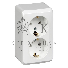 Розетка 2-м ОП Этюд 16А с заземл. белый SchE PA16-007B