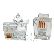 Коннектор телефонный RJ11, 4P4C, 100 шт.