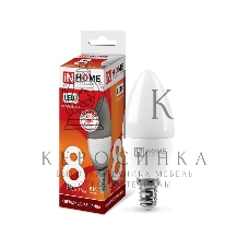 Лампа светодиодная LED-СВЕЧА-VC 8Вт 230В E14 6500К 720лм IN HOME 4690612024806