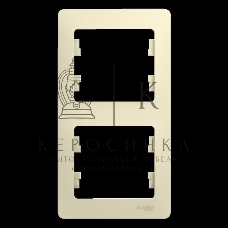 Рамка 2-м Glossa верт. беж. SchE GSL000206