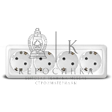 Розетка 4-м ОП Олимп с заземл. белый UNIVersal 1163