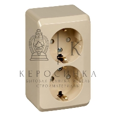 Розетка 2-м ОП Этюд 16А защ. шторки с заземл. крем SchE PA16-008K