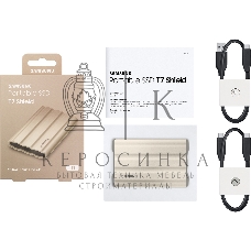 Внешний SSD Samsung T7 Shield, 1TB, USB 3.2 Gen 2 Type-C, R/W 1050/1000, бежевый