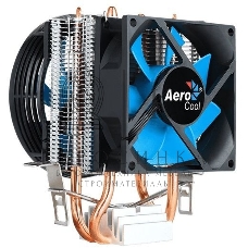 Кулер для процессора AeroCool/Formula Verkho 2 Dual серебристый, 90 мм, алюминий/медь, 2000 об/мин, 25 дБ, 4 pin, 120 Вт, 135 мм