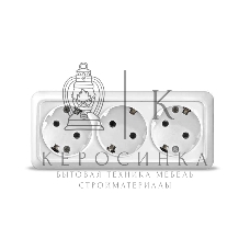 Розетка 3-м ОП Олимп с заземл. бел. UNIVersal 1161