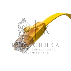 Патч-корд GCR PROF плоский прямой 2.0m, UTP медь cat.6, желтый, 30 AWG, ethernet high speed 10 Гбит/с, RJ45, T568B, GCR-52827