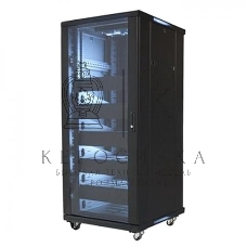 Телекоммуникационный шкаф Wize W27UR (Рэковая стойка)19”, высота 27U, габариты 1388х600х610 мм, вентиляция, колесики, макс. вес нагрузки 798 кг, сталь, черный