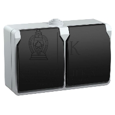 Розетка двухместная РСб22-3-ФСр с з/к для открытой установки IP54 Форс ERS22-K03-16-54-DC IEK