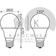 Лампа светодиодная Gauss A60 10Вт цок.: E27 груша 220B св. свеч. белый теп. (упак.: 10 шт)