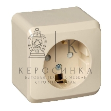 Розетка 1-м ОП Этюд 16А защ. шторки с заземл. крем. SchE PA16-004K