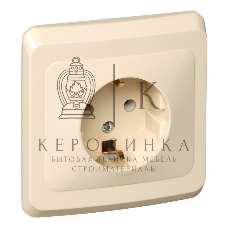 Розетка 1-м СП Этюд 16А с заземл. крем. SchE PC16-003K