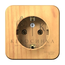 Розетка ОП Blanca 16А 250В без шторок с заземл. изол. пласт. ясень SchE BLNRA010115