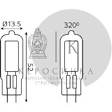 Лампа светодиодная Gauss G4 3.5Вт цок.:G4 капсул. 220B св.свеч.бел.теп. (упак.:10шт) (107807103)