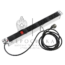 ЦМО Блок розеток Rem-16 с выкл., 9 IEC 60320 C13, 16A, алюм., 19