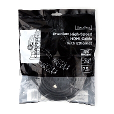 Кабель HDMI Cablexpert CC-HDMI4L-7.5M, 7.5м, v2.0, 19M/19M, серия Light, черный, позол.разъемы, экран, пакет