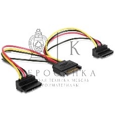 Кабель Gembird/Cablexpert питания SATA, 15 см, 15pin (M)/2x15pin(F) на 2 SATA устройства, угловой разъем