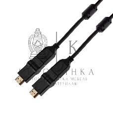 Кабель Rexant HDMI - HDMI с фильтрами, длина 2 метра, угловой 360° (GOLD) (PVC пакет)