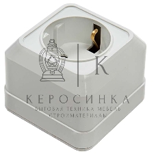 Розетка 1-м BOLLETO защ. шторки с заземл. накл. 7028х бел. ASD/IN HOME 4690612000954