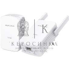 Комплект гигабитных Wi-Fi адаптеров Mercusys Powerline AV1000 Powerline kit with 300Mbps Wi-Fi, plug and play, up to 300 meters over an existing electrical circuit, the kit includes a MP510 and a MP500.